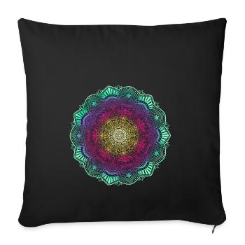 Mandala - Sofakissenbezug 45 x 45 cm - Schwarz - Vorne
