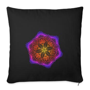 Mandala - Sofakissenbezug 45 x 45 cm - Schwarz - Vorne