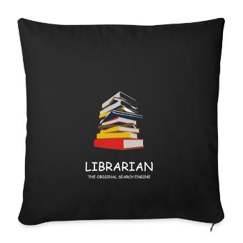 Bibliothécaire Bibliothèque bibliothécaire - Housse de coussin décorative 45 x 45 cm - noir - Devant