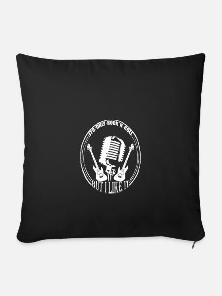 Rock'n Roll EVENT GESCHENK PARTY MUSIK GITARRE - Sofakissenbezug 45 x 45 cm - Schwarz