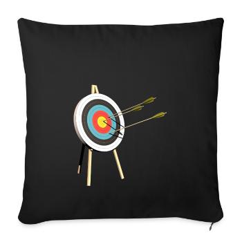tir à l'arc flèche d'arc sports24 cible arbalète - Housse de coussin décorative 45 x 45 cm - noir - Devant