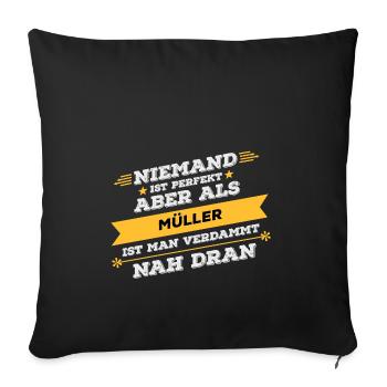 Müller Beruf Geschenk - Sofakissenbezug 45 x 45 cm - Schwarz - Vorne