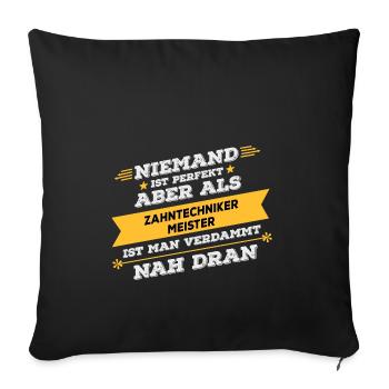 Dental technician professional gift - Sofa pillowcase 17,3'' x 17,3'' (45 x 45 cm) - black - Front
