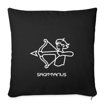 Sagittaire Sagittaire cadeau de naissance - Housse de coussin décorative 45 x 45 cm - noir - Devant
