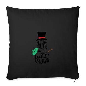 Snowman winter cold snow gift Mr. Snow - Sofa pillowcase 17,3'' x 17,3'' (45 x 45 cm) - black - Front