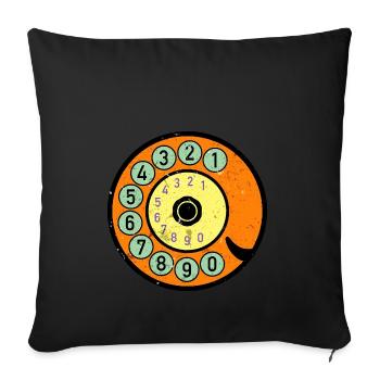 colorful dial vintage retro telephone nostalgia - Sofa pillowcase 17,3'' x 17,3'' (45 x 45 cm) - black - Front