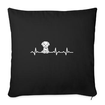 Caniche chien caniche royal cadeau rythme cardiaque du rythme cardiaque - Housse de coussin décorative 45 x 45 cm - noir - Devant