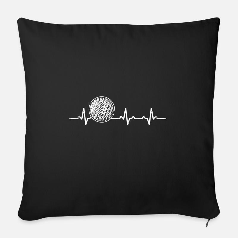 Golf Herzschlag heartbeat geschenk golfen golfer - Sofakissenbezug 45 x 45 cm - Schwarz
