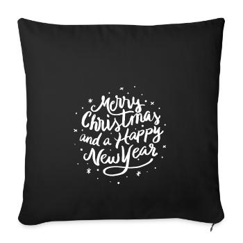 Joyeux Noël Bonne année Salutations cadeau de Noël - Housse de coussin décorative 45 x 45 cm - noir - Devant