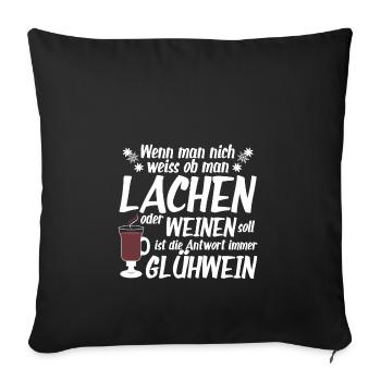 Glühwein Weihnachtsmarkt Christkind Markt Geschenk - Sofakissenbezug 45 x 45 cm - Schwarz - Vorne