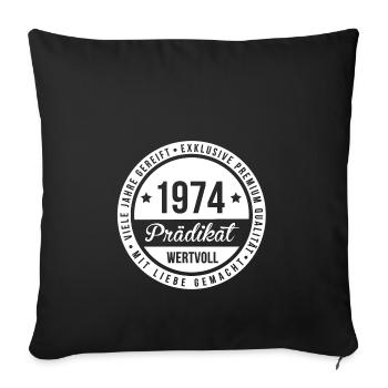 1974 geboren | Jahrgang 1974 | Geburtsjahr 74 - Sofakissenbezug 45 x 45 cm - Schwarz - Vorne