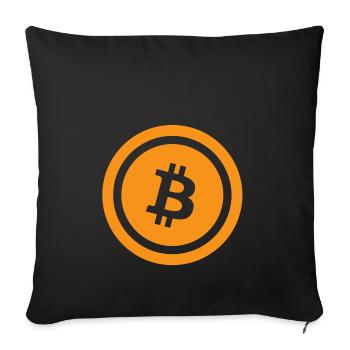 bitcoin - Sofa pillowcase 17,3'' x 17,3'' (45 x 45 cm) - black - Front