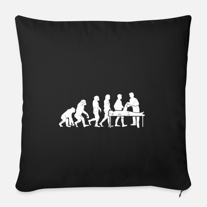évolution Physiothérapie cadeau thérapeute kiné - Housse de coussin décorative 45 x 45 cm - noir
