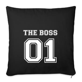 Le patron Partenaires shirt L'amour cadeau d'amour - Housse de coussin décorative 45 x 45 cm - noir - Devant