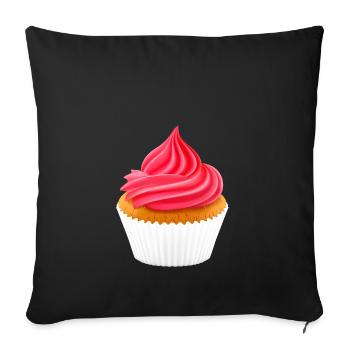 petit gâteau muffins bakery22 de cuisson gâteau gâteau - Housse de coussin décorative 45 x 45 cm - noir - Devant