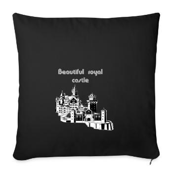 Château de Neuschwanstein - Housse de coussin décorative 45 x 45 cm - noir - Devant