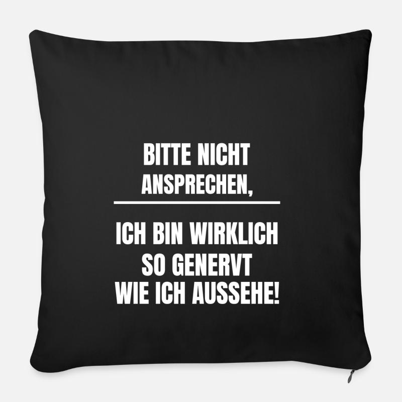 Bitte nicht ansprechen - Sofakissenbezug 45 x 45 cm - Schwarz