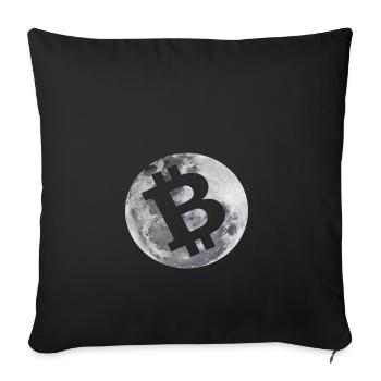 Bitcoin to the moon / Cryptocurrency / Gift Idea - Sofa pillowcase 17,3'' x 17,3'' (45 x 45 cm) - black - Front