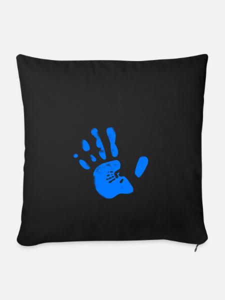 blaue Hand - Sofakissenbezug 45 x 45 cm - Schwarz