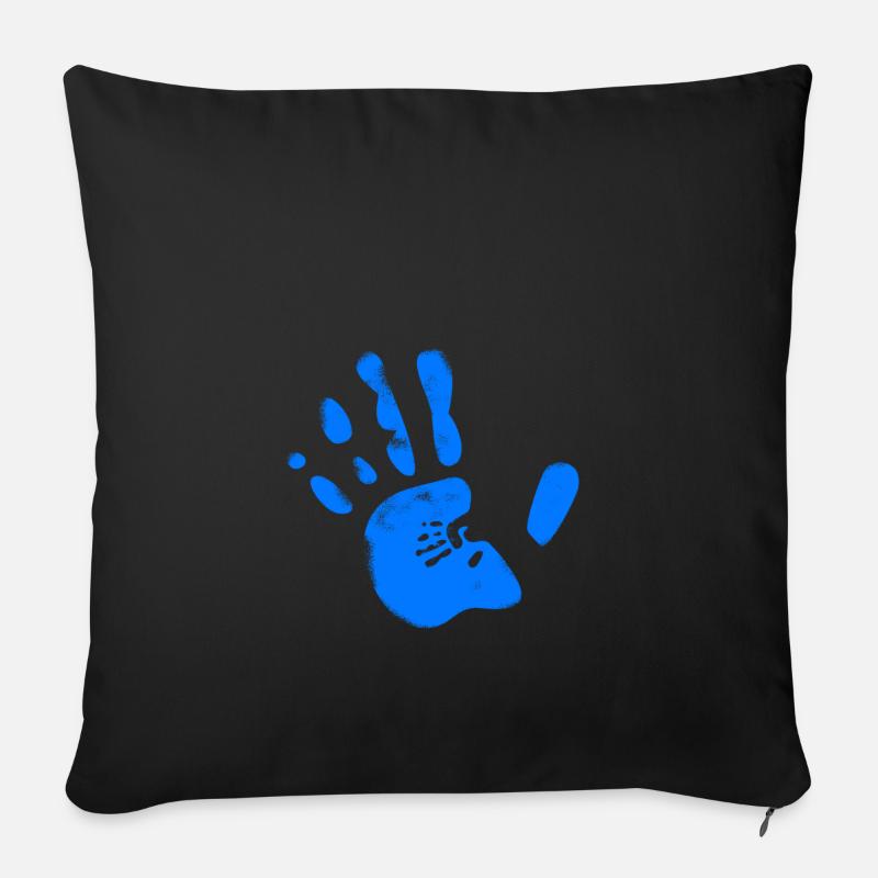 blaue Hand - Sofakissenbezug 45 x 45 cm - Schwarz
