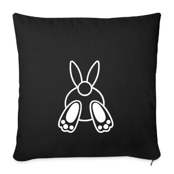 Hase - Häschen - Sofakissenbezug 45 x 45 cm - Schwarz - Vorne