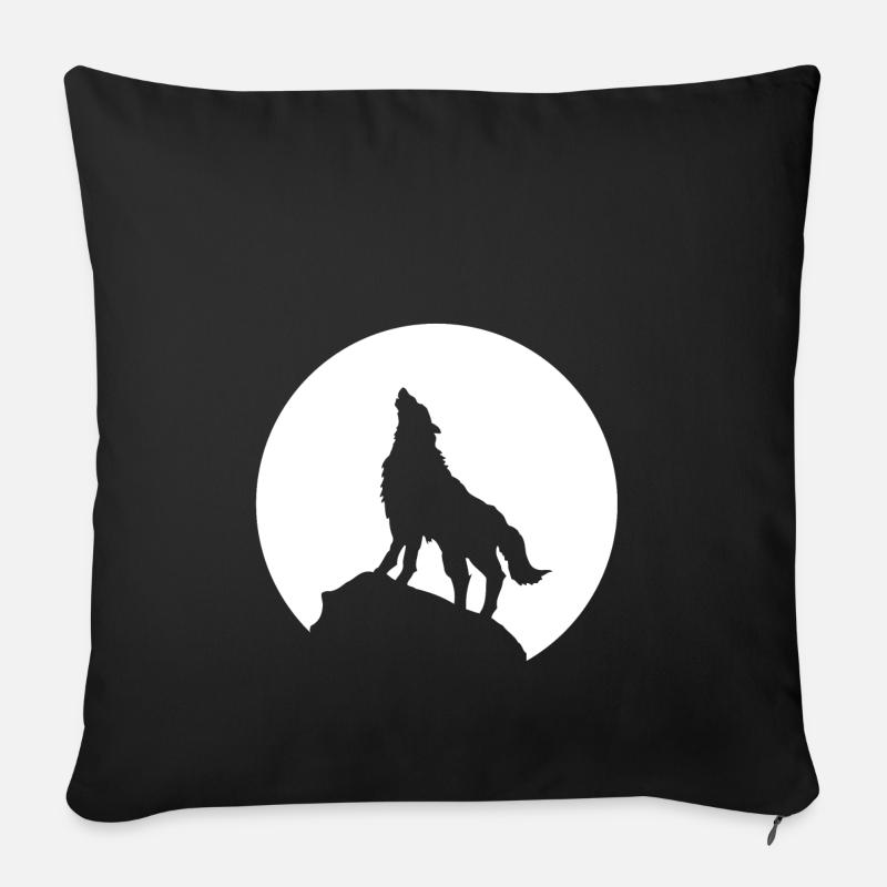 Wolf - Sofakissenbezug 45 x 45 cm - Schwarz