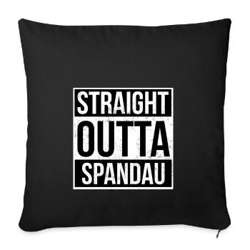 Straight Outta Spandau! | Berlin shirt - Sofa pillowcase 17,3'' x 17,3'' (45 x 45 cm) - black - Front