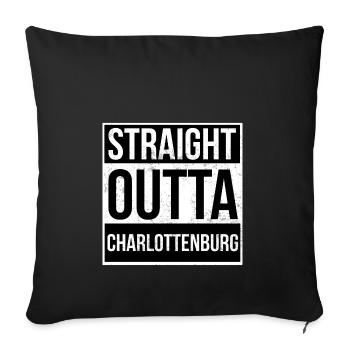 Straight Outta Charlottenburg! | Berlin shirt - Sofa pillowcase 17,3'' x 17,3'' (45 x 45 cm) - black - Front