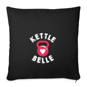 KETTLE BELLE Love Training Sport Studio - Sofa pillowcase 17,3'' x 17,3'' (45 x 45 cm) - black - Front