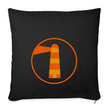 côte côte phare phare mer océan meer1 - Housse de coussin décorative 45 x 45 cm - noir - Devant