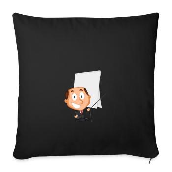 Lecturer uses flipchart, gift idea - Sofa pillowcase 17,3'' x 17,3'' (45 x 45 cm) - black - Front