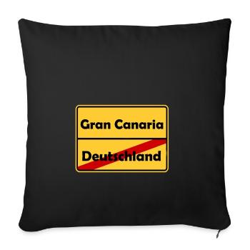 Auswandern nach Gran Canaria! Ortsschild Desing. - Sofakissenbezug 45 x 45 cm - Schwarz - Vorne