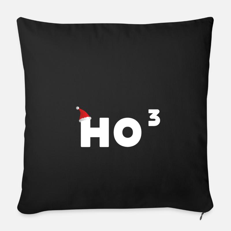 Ho ho ho, Weihnachten! - Sofakissenbezug 45 x 45 cm - Schwarz