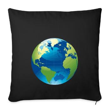 Erde Motiv als Geschenkidee - Sofakissenbezug 45 x 45 cm - Schwarz - Vorne