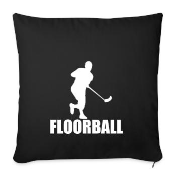Cadeau de floorball de floorball - Housse de coussin décorative 45 x 45 cm - noir - Devant