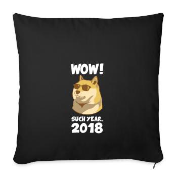Cool dog with sunglasses - Success in 2018 - Sofa pillowcase 17,3'' x 17,3'' (45 x 45 cm) - black - Front