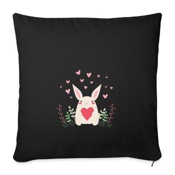 Hasenliebe - Sofa pillowcase 17,3'' x 17,3'' (45 x 45 cm) - black - Front