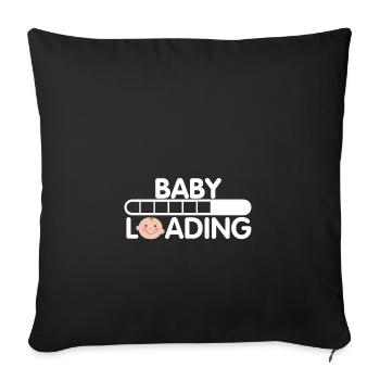 Baby wird geladen - Sofakissenbezug 45 x 45 cm - Schwarz - Vorne