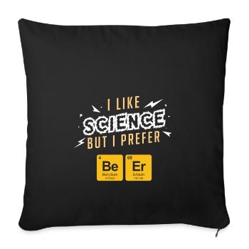 J'aime la science, mais j'aime la bière, la bière T-shirt - Housse de coussin décorative 45 x 45 cm - noir - Devant