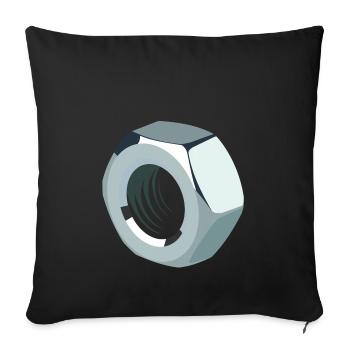 Schraubenmutter - Sofakissenbezug 45 x 45 cm - Schwarz - Vorne