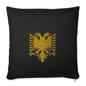 ALBANIEN ADLER GOLD Geschenkidee Motiv Design - Sofakissenbezug 45 x 45 cm - Schwarz - Vorne