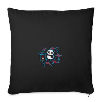 panda danse - Housse de coussin décorative 45 x 45 cm - noir - Devant