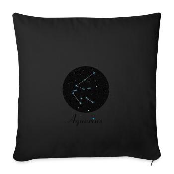 Aquarius Wassermann - Sofakissenbezug 45 x 45 cm - Schwarz - Vorne