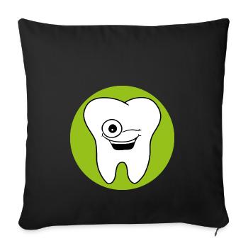 Dental office logo tooth - Sofa pillowcase 17,3'' x 17,3'' (45 x 45 cm) - black - Front