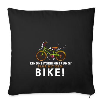 Kindheitserinnerung Fahrrad Geschenk T-Shirt - Sofakissenbezug 45 x 45 cm - Schwarz - Vorne