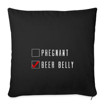 Pregnant Babybauch vs. Bierbauch Geschenk Idee - Sofakissenbezug 45 x 45 cm - Schwarz - Vorne