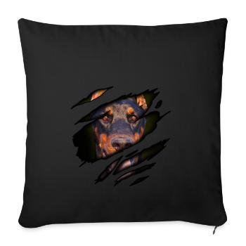 Dobermann in me - Sofa pillowcase 17,3'' x 17,3'' (45 x 45 cm) - black - Front