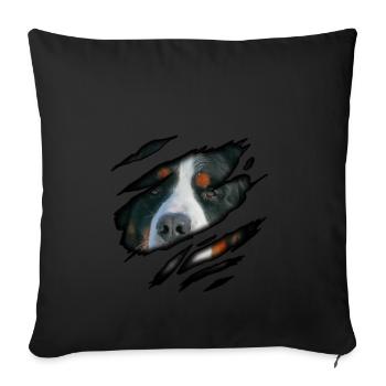 Bernese Mountain Dog in me - Sofa pillowcase 17,3'' x 17,3'' (45 x 45 cm) - black - Front