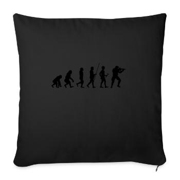 Evolution des soldats t-shirt cadeau - Housse de coussin décorative 45 x 45 cm - noir - Devant
