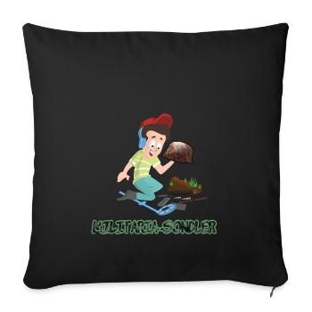 Sondeln - der Militaria-Sondler WW2 Schatzsuche - Sofakissenbezug 45 x 45 cm - Schwarz - Vorne